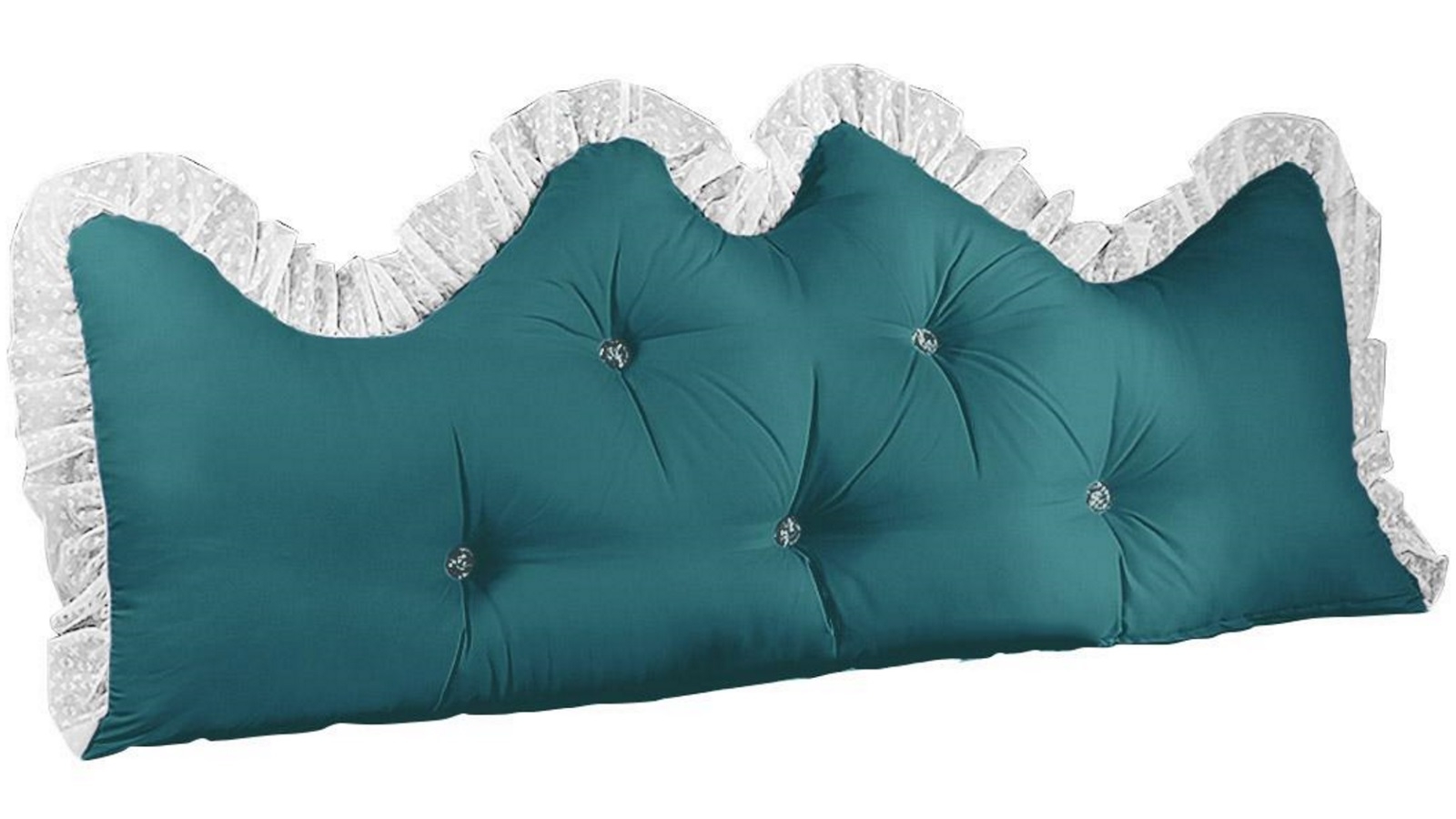 SOGA 120cm Blue-Green Princess Bed Pillow Headboard Backrest Bedside Tatami Sofa Cushion with Ruffle Lace Home Decor