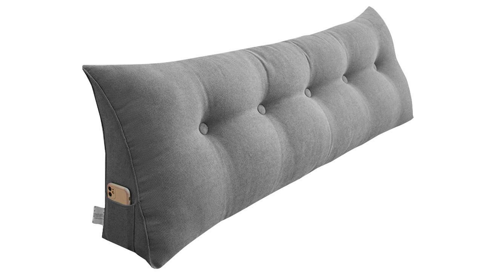 SOGA 120cm Silver Triangular Wedge Bed Pillow Headboard Backrest Bedside Tatami Cushion Home Decor
