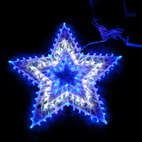 Hisen 120 LED Star Christmas Light - Blue/White