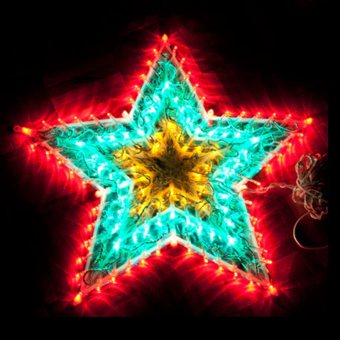 Hisen 51cm RGY 120 LED Star Christmas Light - Multi-colour