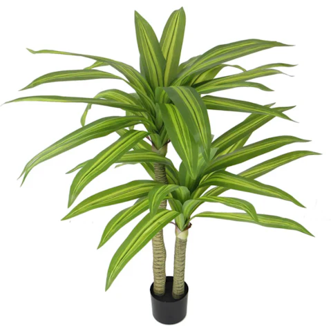 Designer Plants Artificial Multi-Head Dracaena Tree with Mixed Green Leaves - 130cm
