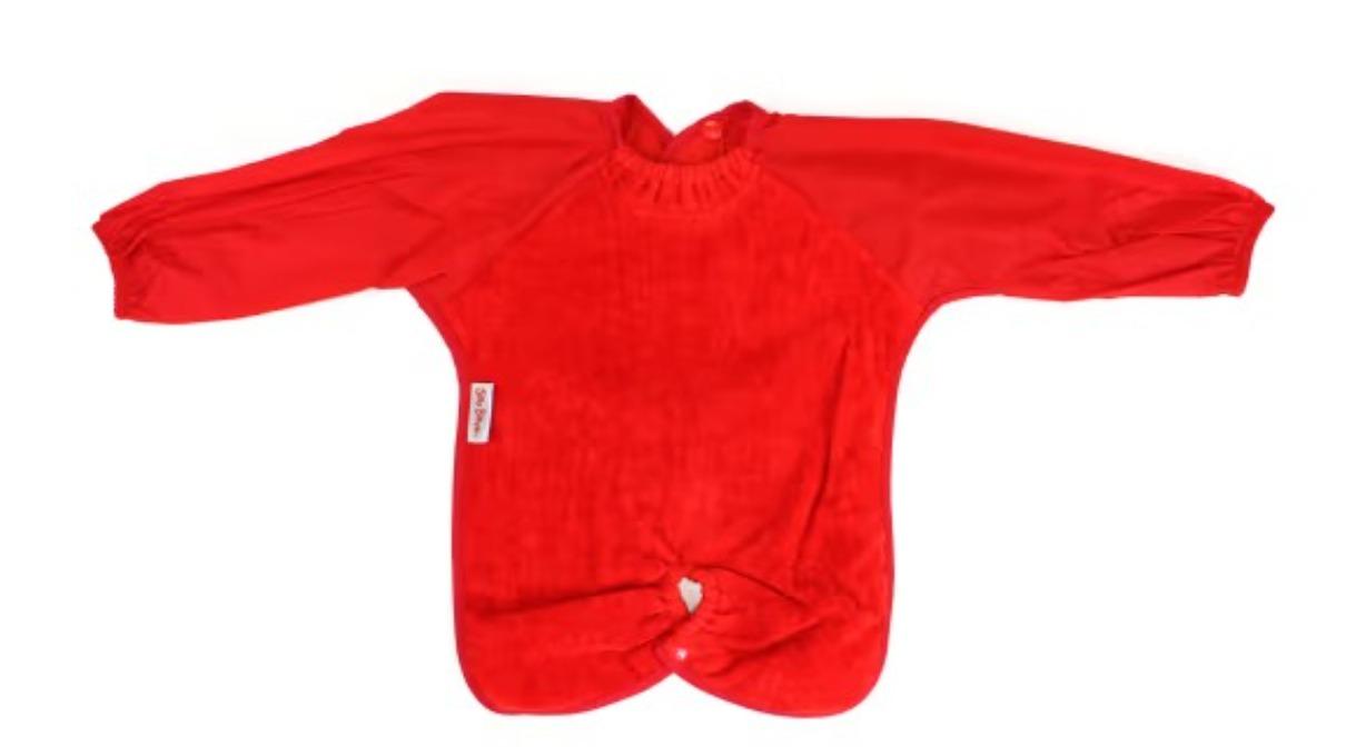 Cross Silly Billyz Towel Highchair Hugger Long Sleeve Bib - Red