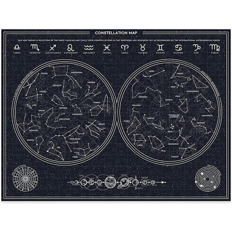 Gift Republic Glow In The Dark Constellation Puzzle