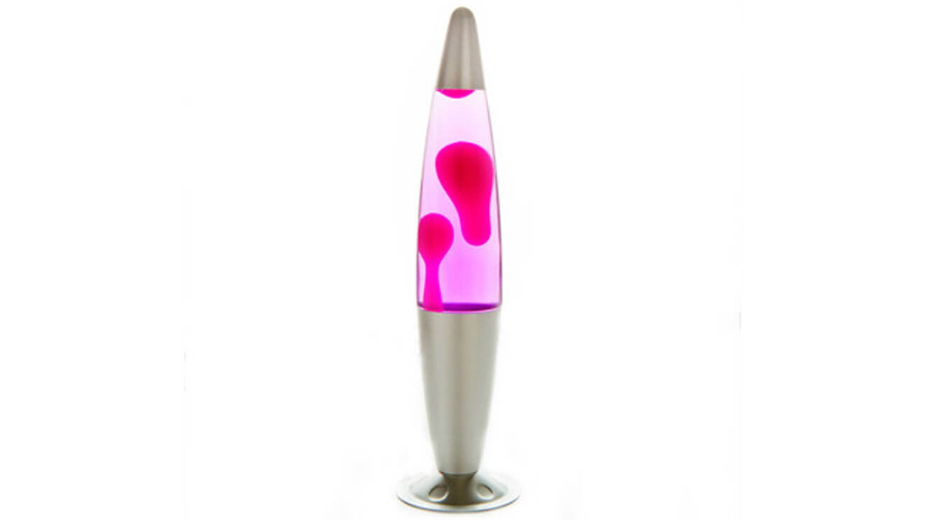 Peace Motion Lamp with Silver Base and Pink Wax in Pink Liquid