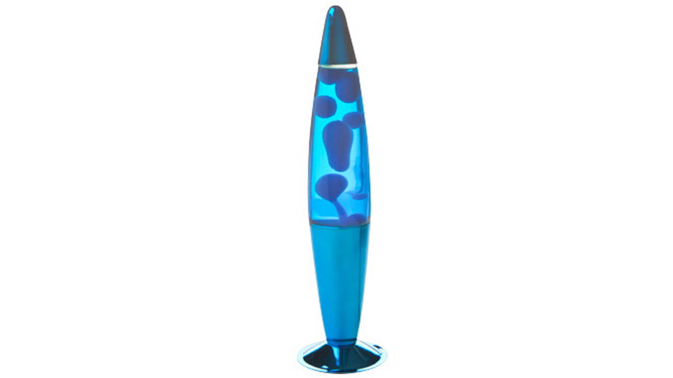 Metallic Peace Motion Lamp with Blue Base and Blue Wax in Blue Liquid