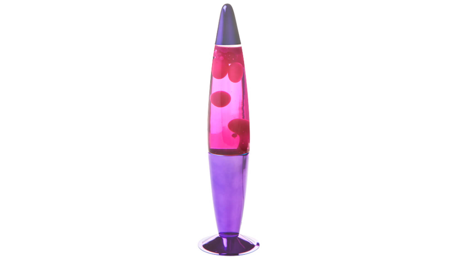 Metallic Peace Motion Lamp with Purple Base and Pink Wax in Purple Liquid