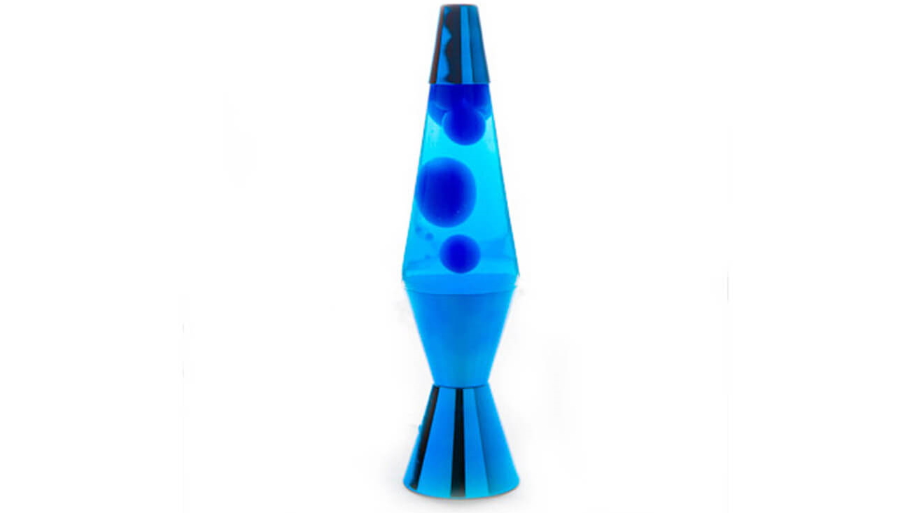 Metallic Motion Lamp with Blue Base and Blue Wax in Blue Liquid
