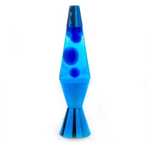 Metallic Motion Lamp with Blue Base and Blue Wax in Blue Liquid