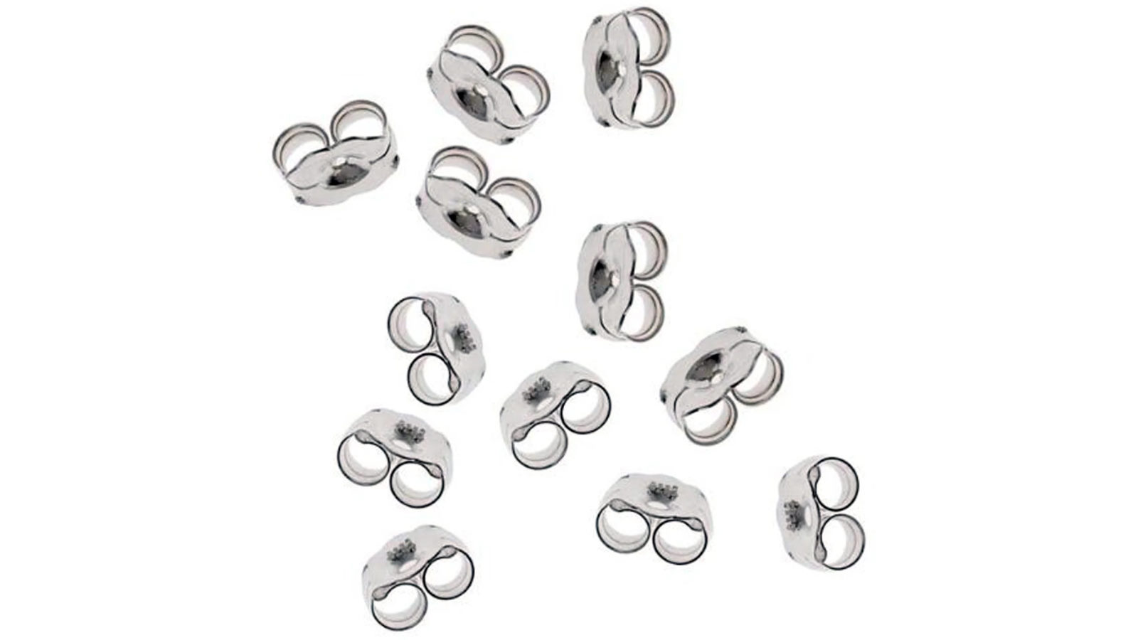 Silver Metal 10 Piece Friction Butterfly Stud Stoppers