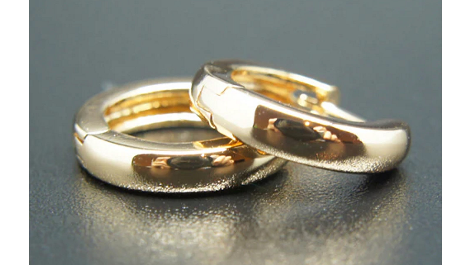 Poetic Dove 18k Gold Plated Huggie Hoop Hinged 1.3cm Sleeper Earrings