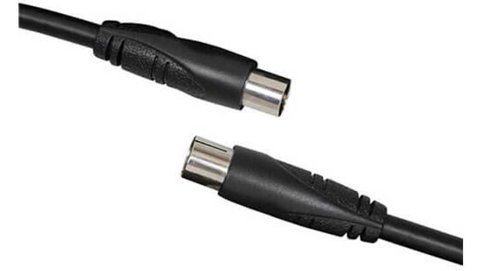 TV Coaxial Plug to Socket Black Cable