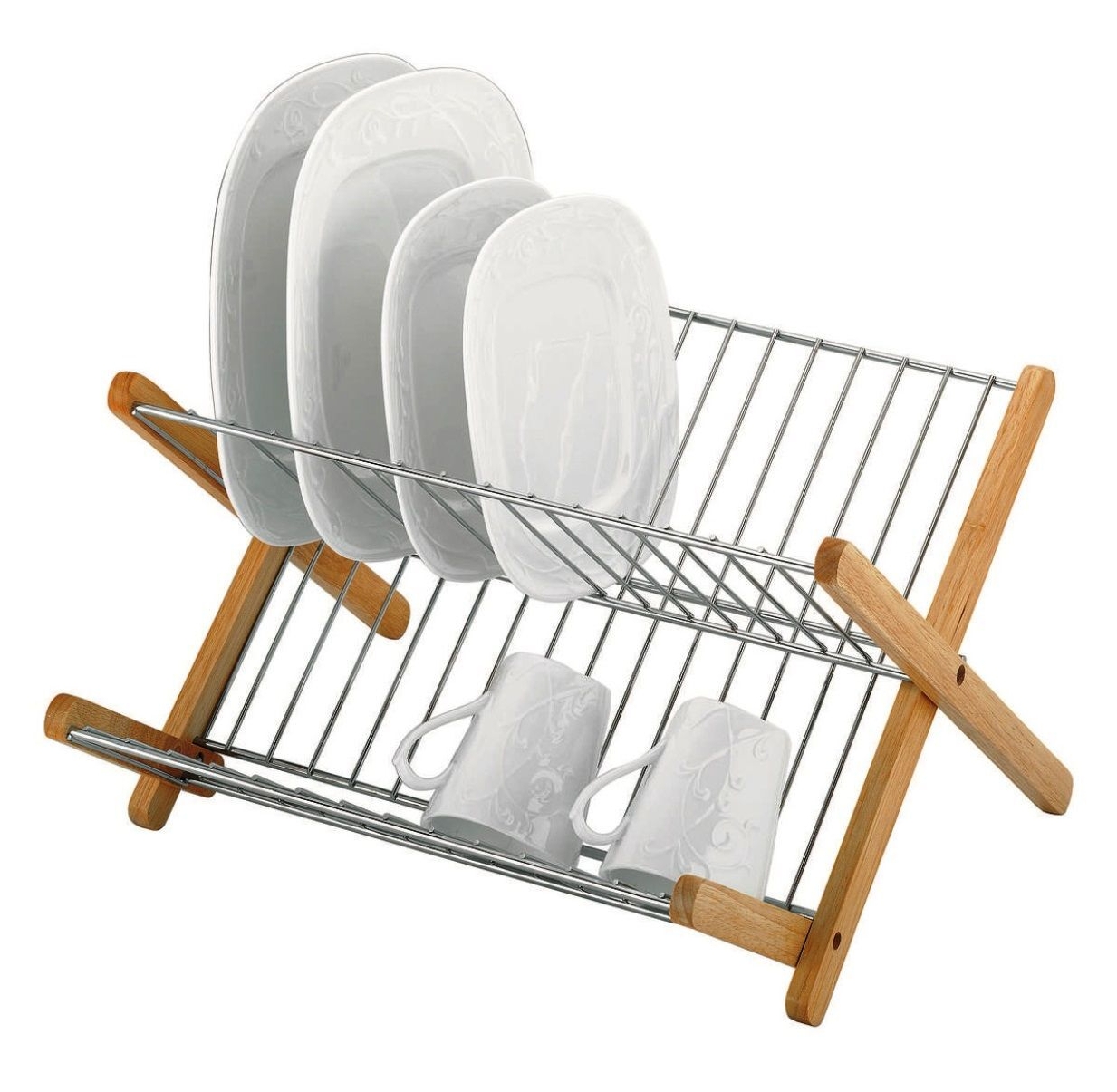Viviendo Dish Drying Rack, Kitchen Counter Dish Drainer with Cutlery  Holder, Drip Tray and Handles