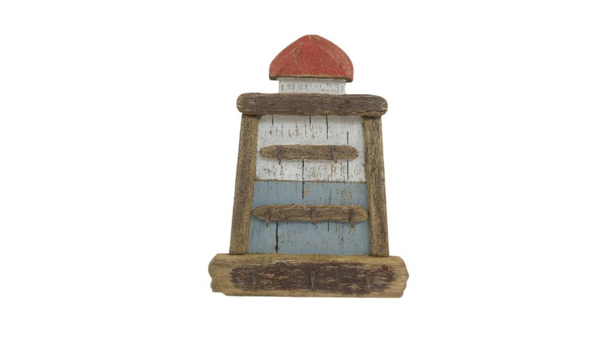 Willow and Silk Handcrafted Wall Hanging Lighthouse with 5 Hook