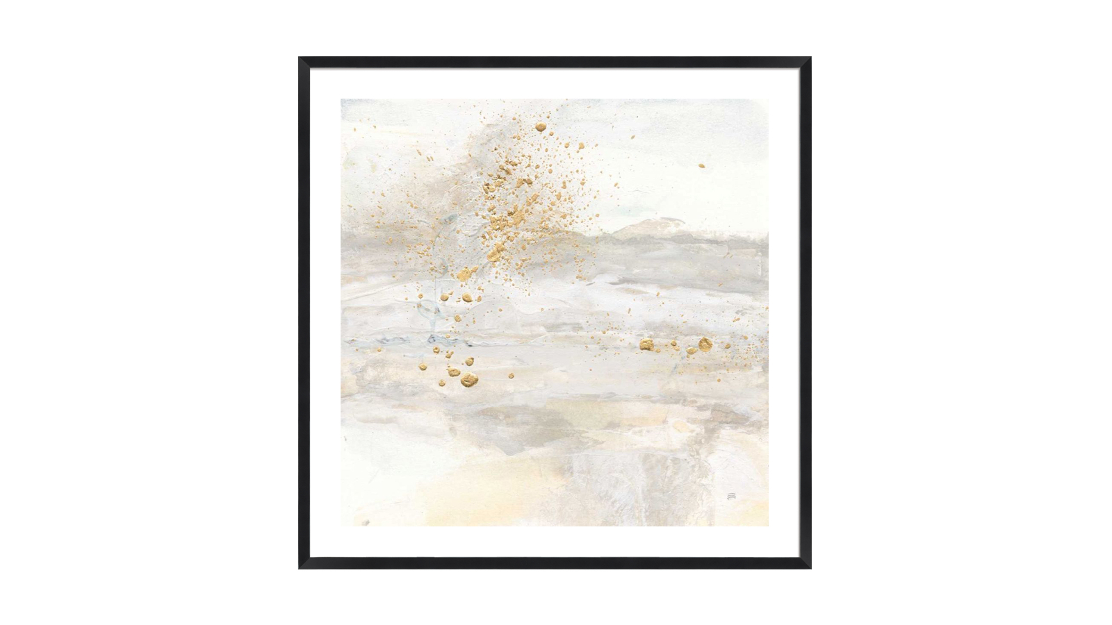 La Grolla Winter Gold I Black Frame Wall Art - 74 x 74cm