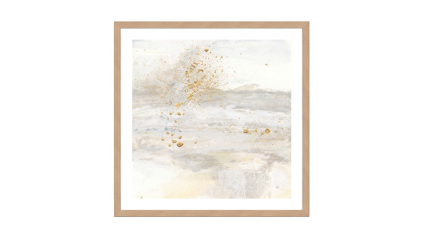 La Grolla Winter Gold I Natural Frame Wall Art - 76 x 76cm