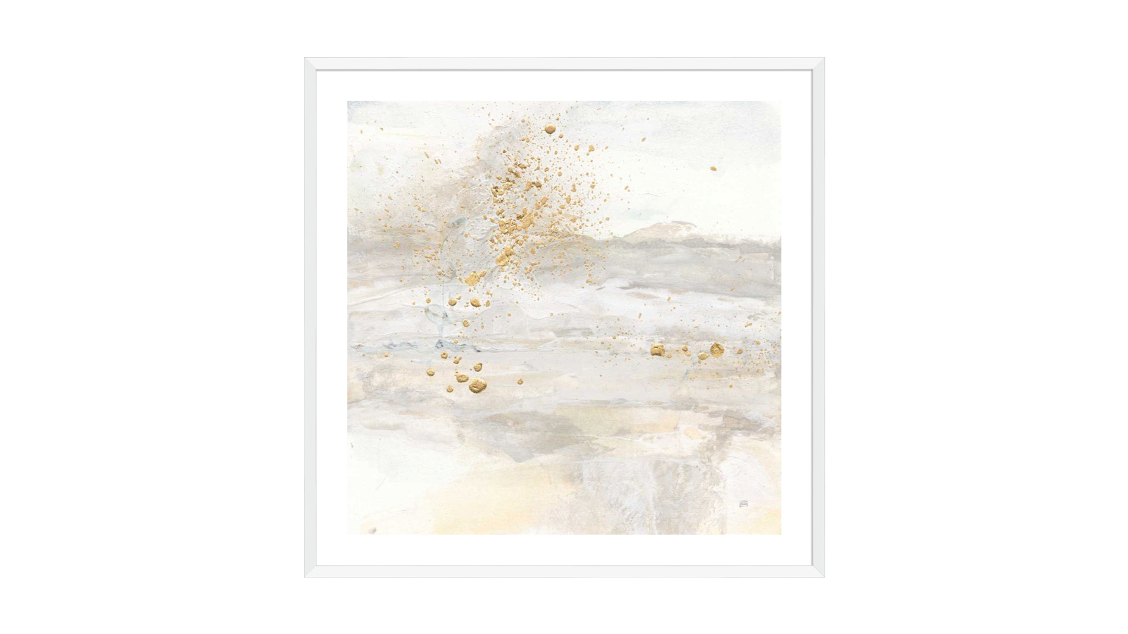La Grolla Winter Gold I White Frame Wall Art - 94 x 94cm