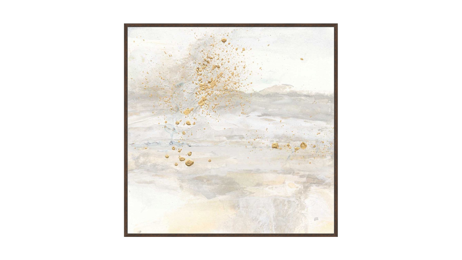 La Grolla Winter Gold I Walnut Gallery Wall Art - 87 x 87cm