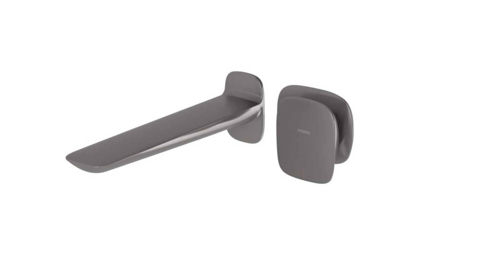 Phoenix Nuage 200mm Lead-Free Wall Basin/Bath Mixer Set - Brushed Carbon