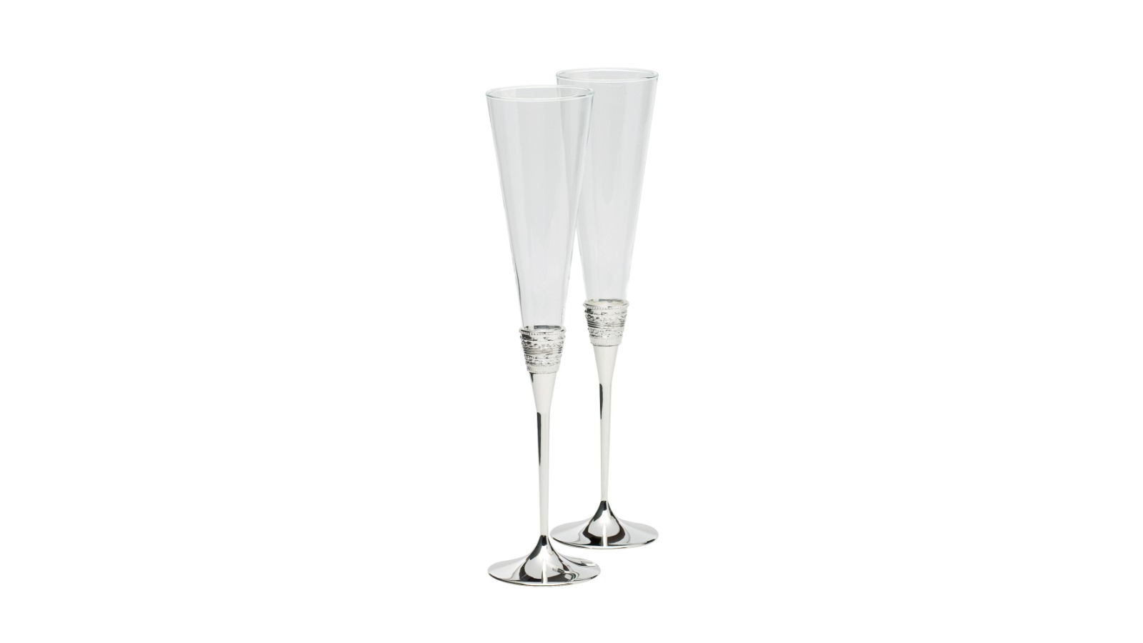 Wedgwood Vera Wang 2 Piece Set With Love Toasting Flute - Silver
