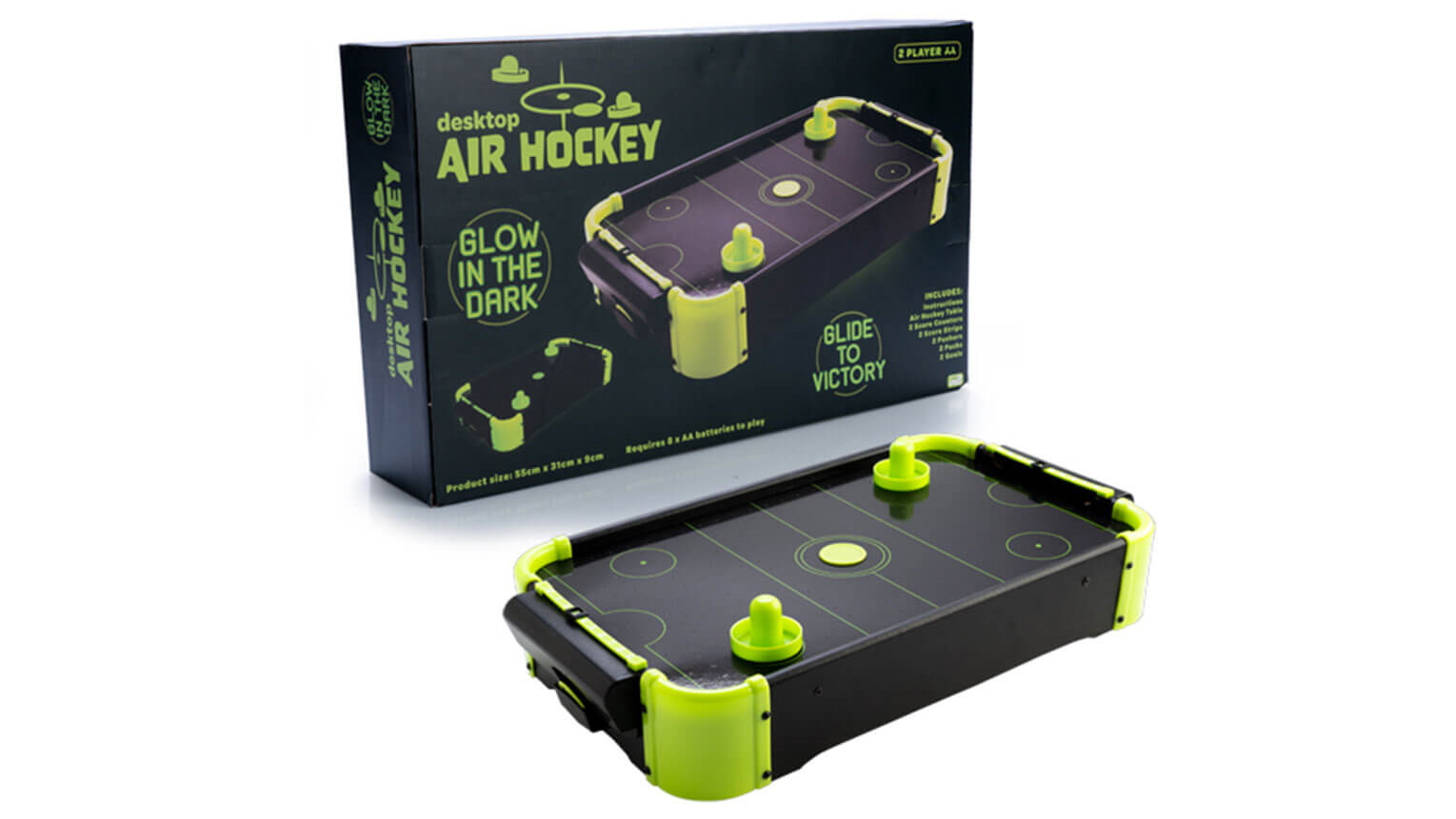 Glow-in-the-Dark Desktop Air Hockey