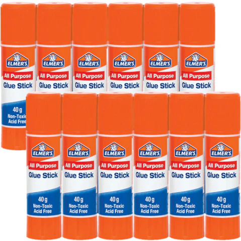 Elmers 40g All Purpose School Clear Glue Stick - 12 Piece
