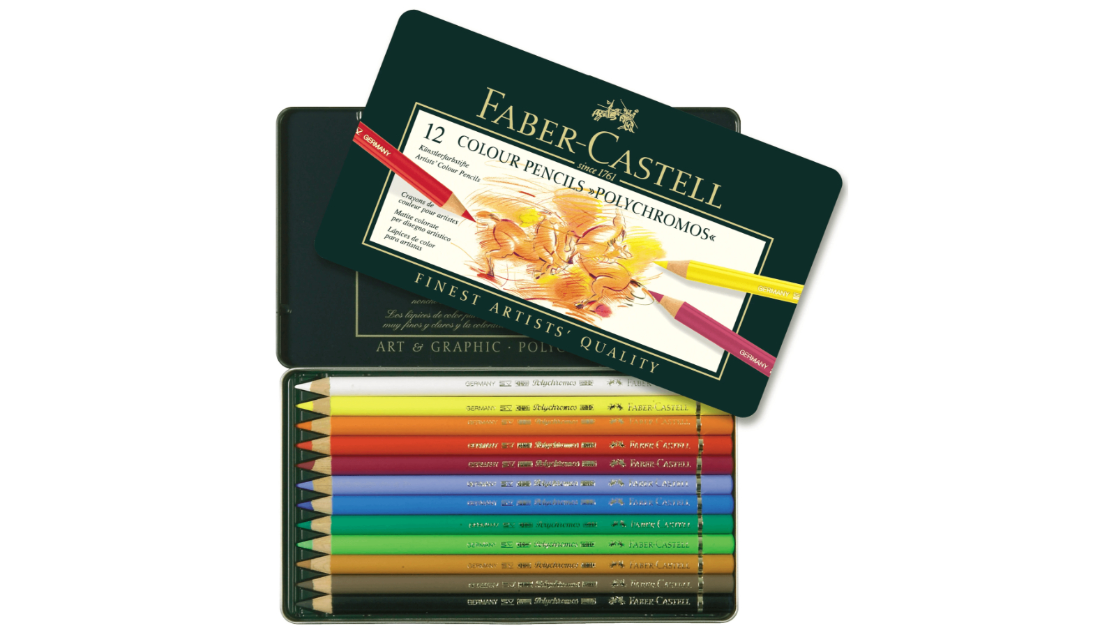 Faber Castell Polychromos Artist Colouring Pencil Tin Set 12 - Main Image