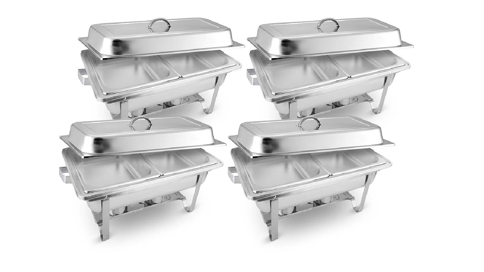 SOGA 4X 4.5L Dual Tray Stainless Steel Chafing Food Warmer Catering Dish