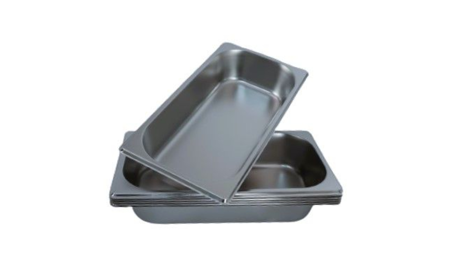 LCE Pack of 6 1/3 Stainless Steel Gastronorm Pan - 6.5cm