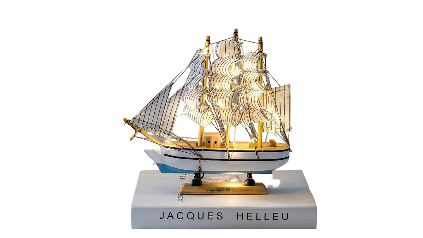 NNEOBA Handcrafted Wooden Sailboat Model - 23cm