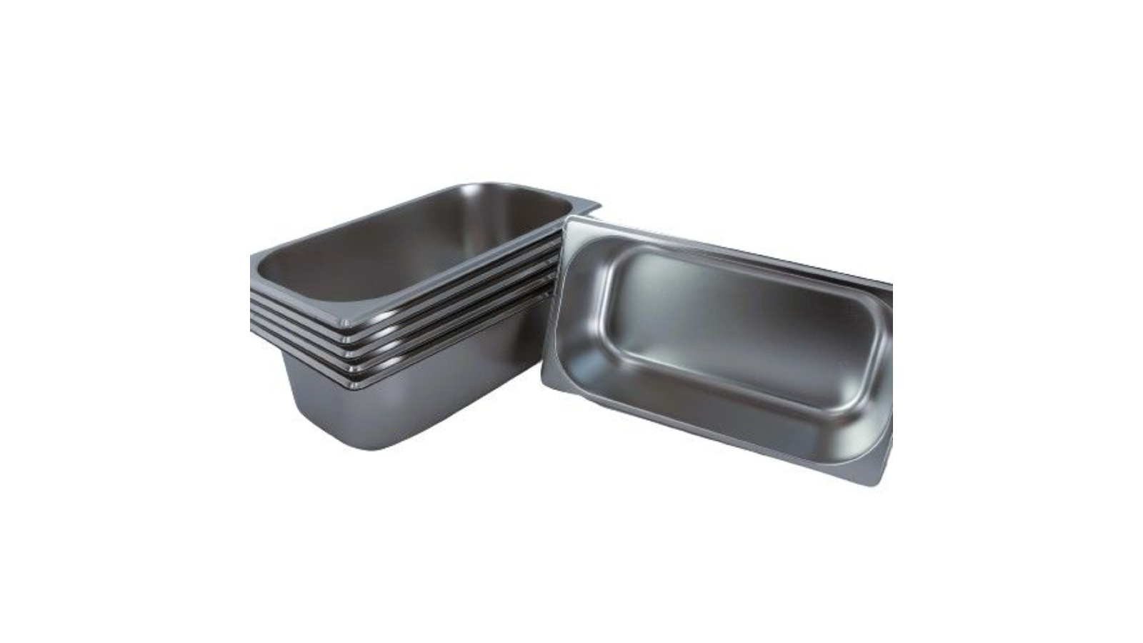 LCE Pack of 6 1/3 Stainless Steel Gastronorm Pan - 10cm