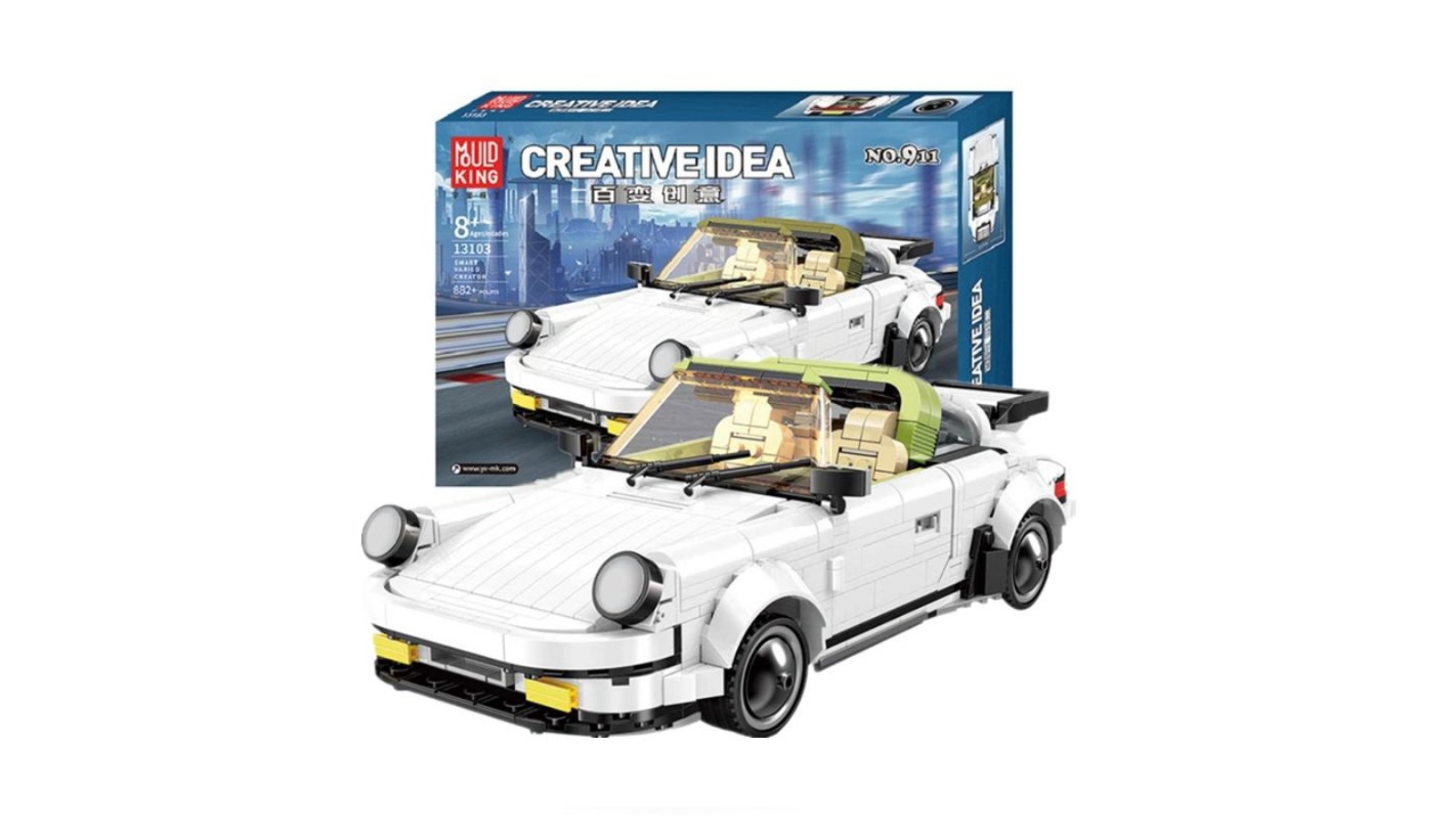 Mould King 882 Piece 911 Targa Porsche