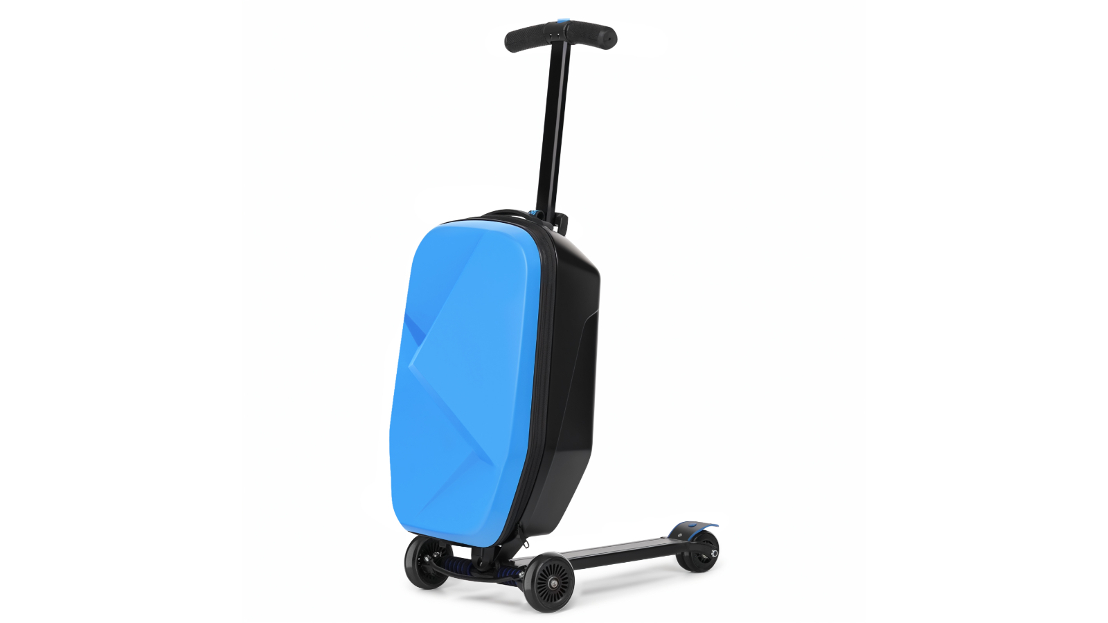Advwin 2-in-1 Foldable Scooter Suitcase with LED Wheel - Light Blue