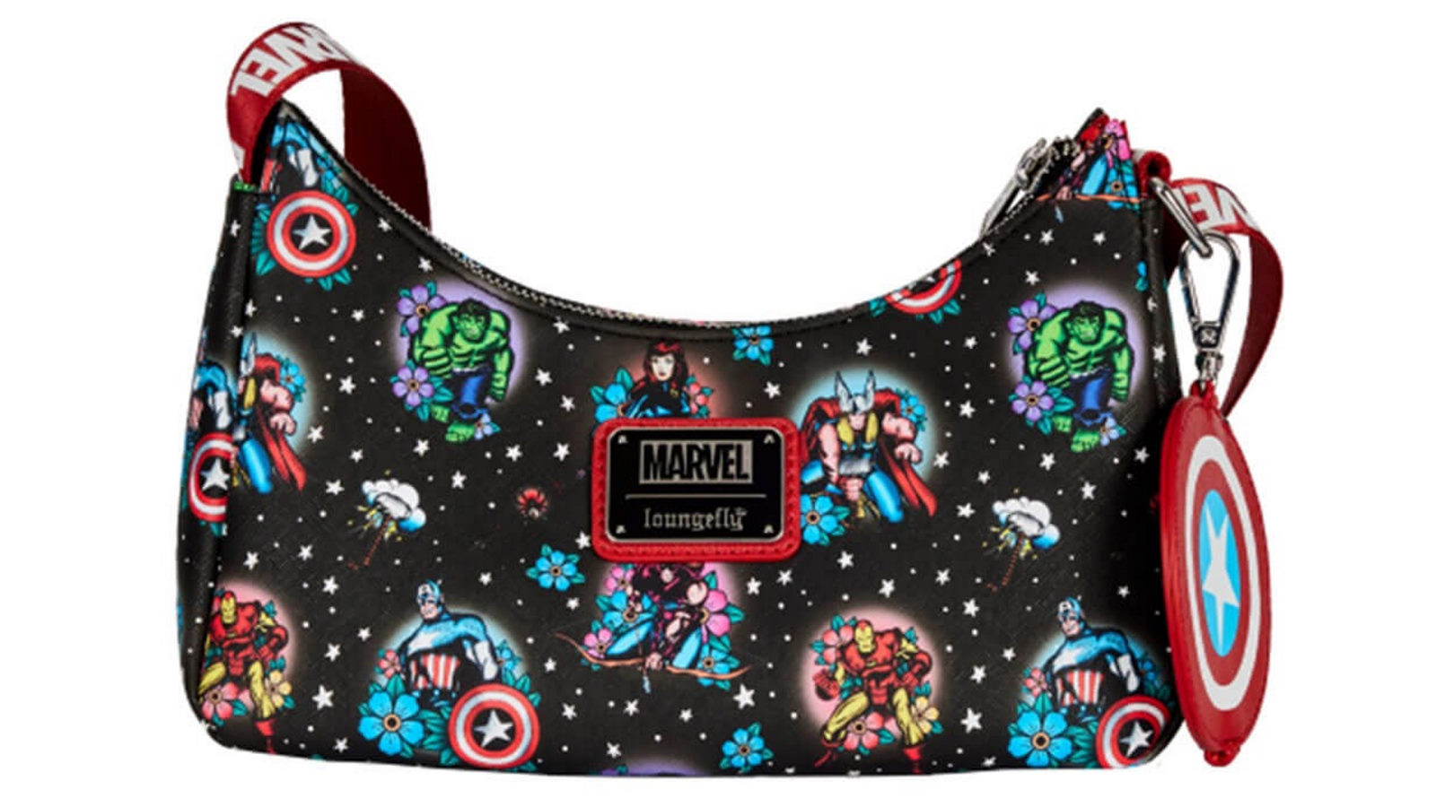 Marvel Comics Avengers Floral Tattoo Shoulder Bag