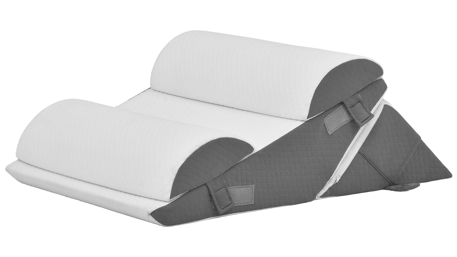 Advwin 4-Pack Bed Wedge Pillow Set - White/Grey