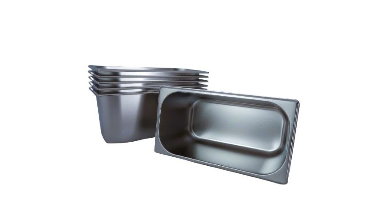 LCE Pack of 6 1/3 Stainless Steel Gastronorm Pan - 15cm