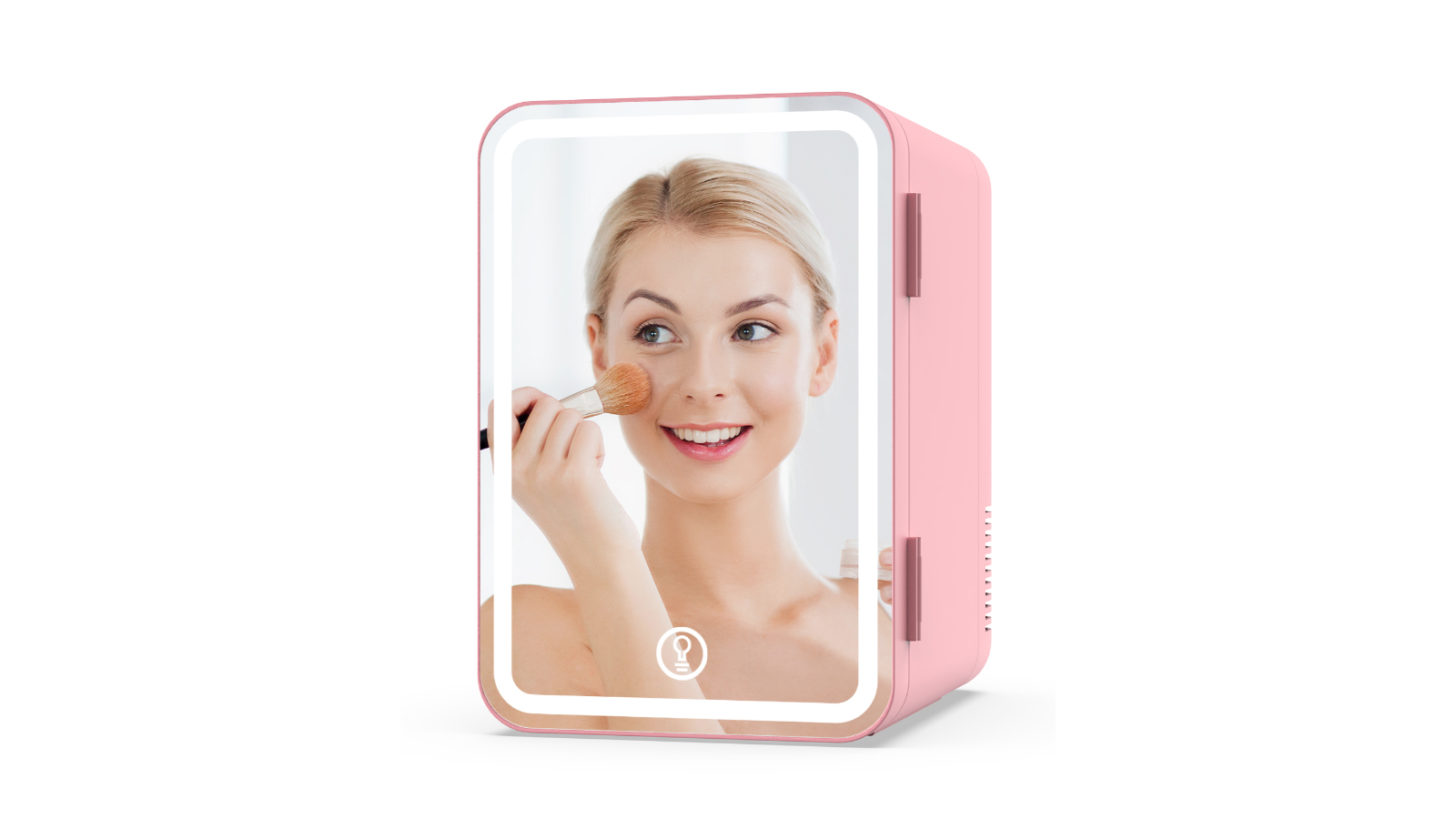 Advwin Mini Makeup Fridge with Dimmable LED Light - Pink