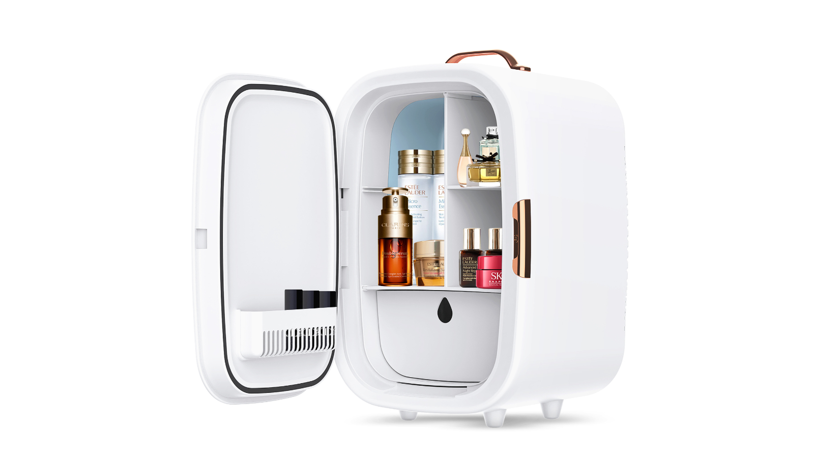 Advwin Portable Mini Beauty Fridge with Dimmable LED Mirror