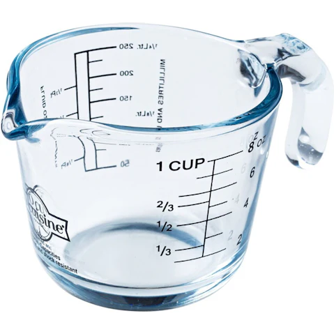 Cuisine Glass 0.25L Measuring Jug Cup with Handle - Clear