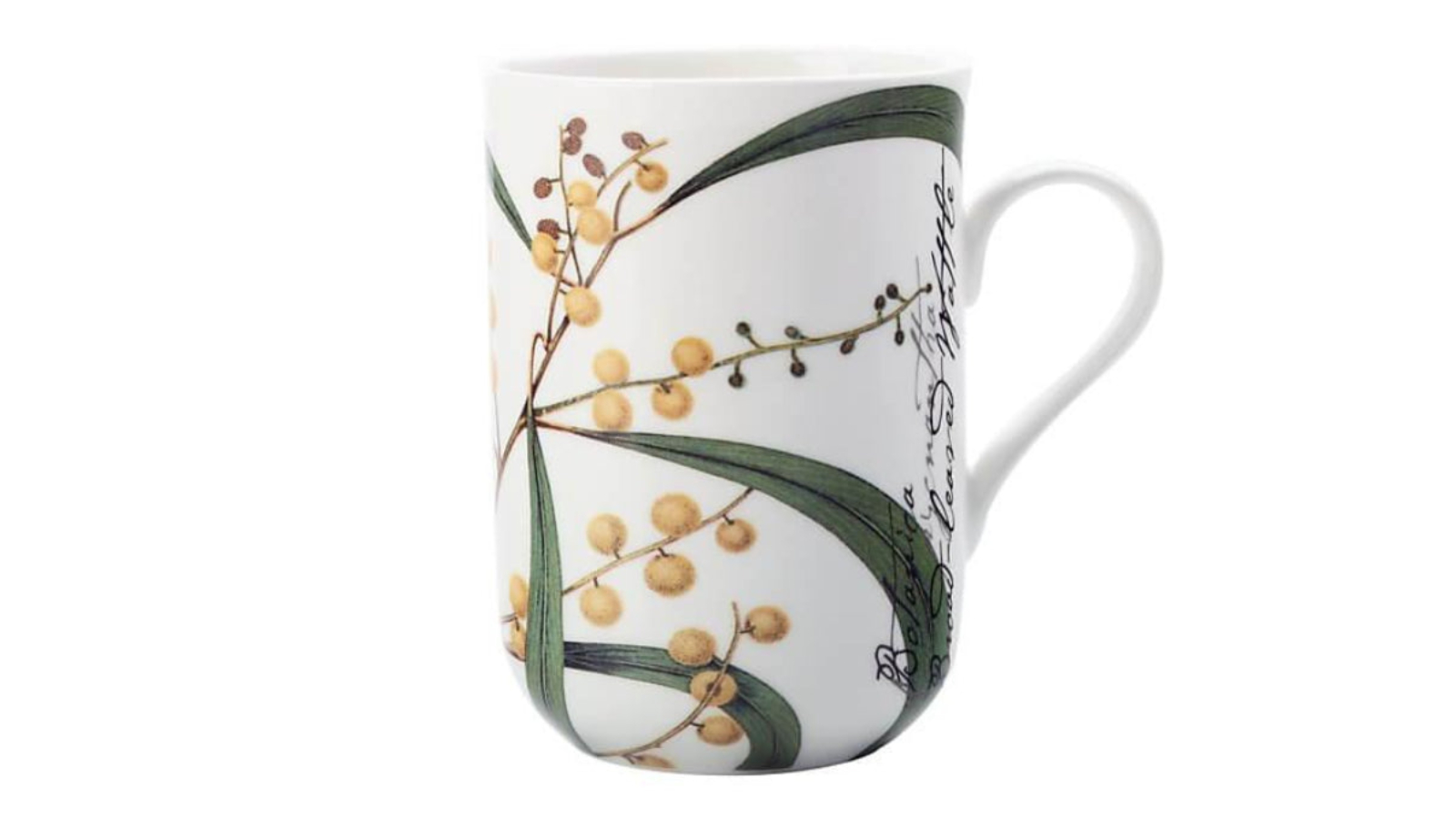 Maxwell and Williams 300ml Wattle Hot/Cold Drink Botanic Mug Gift Box - Yellow