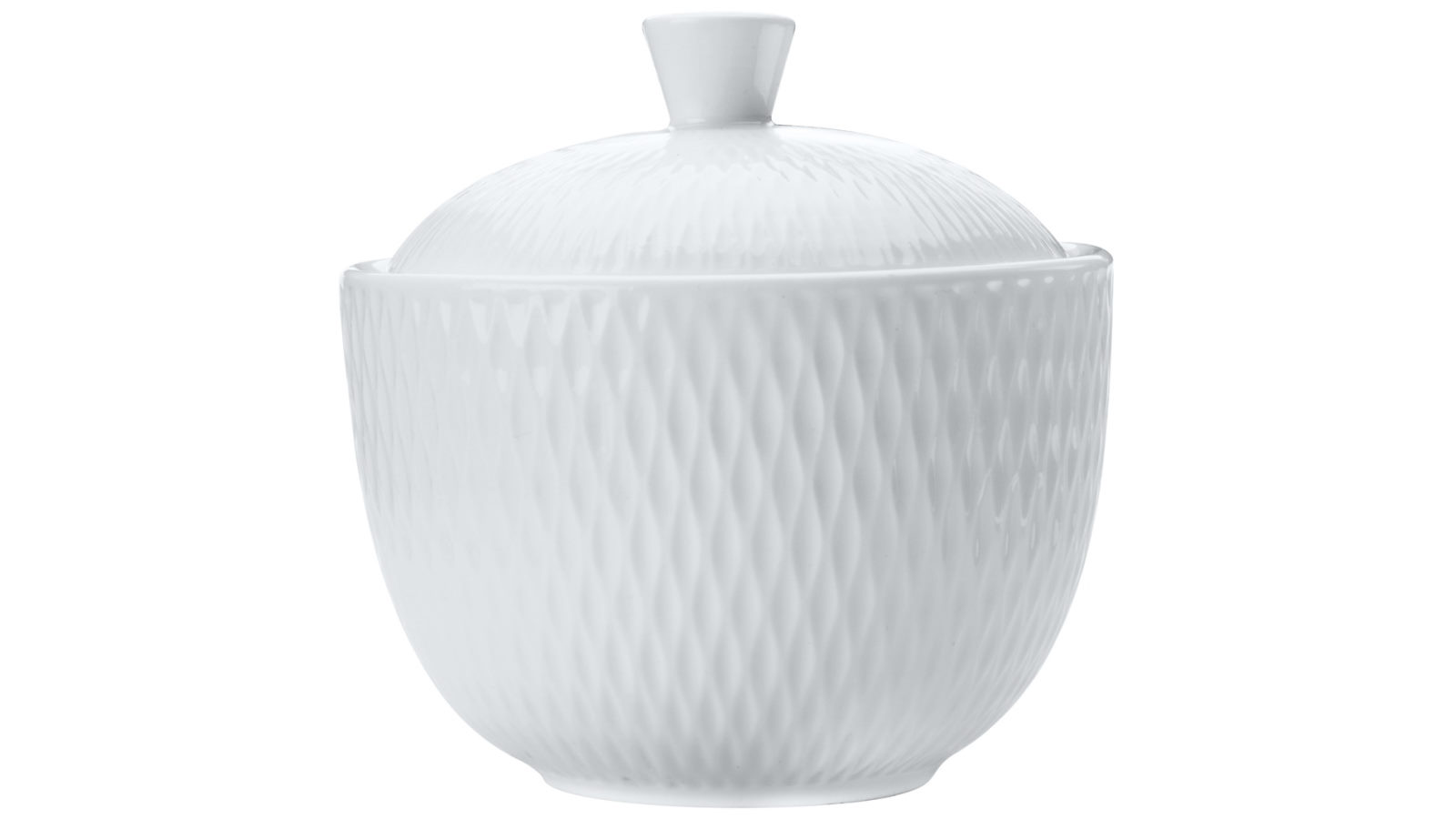 Maxwell and Williams White Basics Porcelain Diamonds Sugar Bowl Container with Lid
