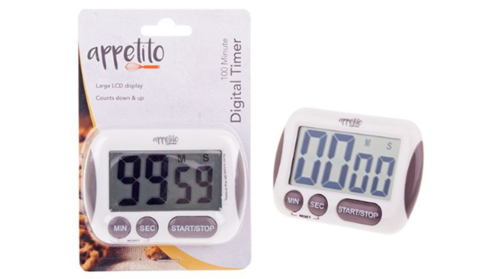 Appetito Digital Timer with Large LCD Display - White | Harvey Norman