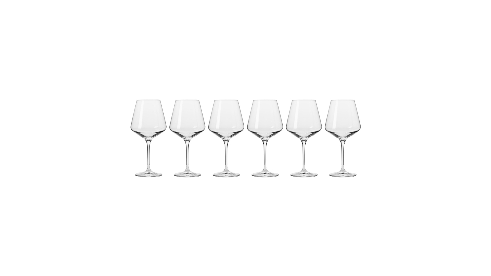 Krosno 6 Piece 560ml Avant-Garde Stemmed Red Wine Glass Goblet Set - Clear