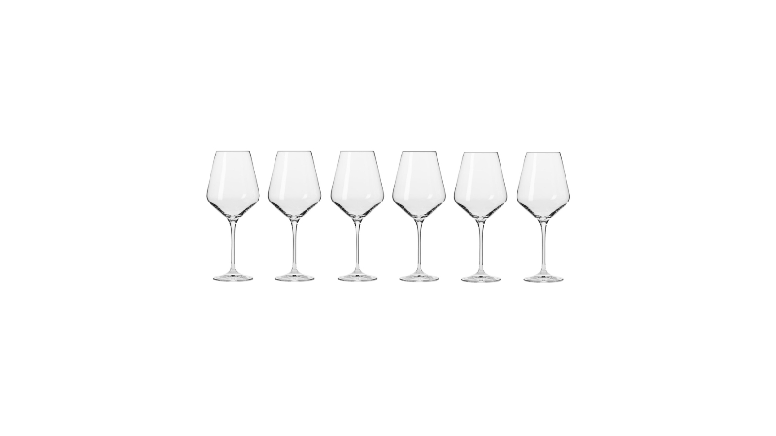 Krosno 6 Piece 550ml Avant-Garde Stemmed Red Wine Glass Goblet Set - Clear
