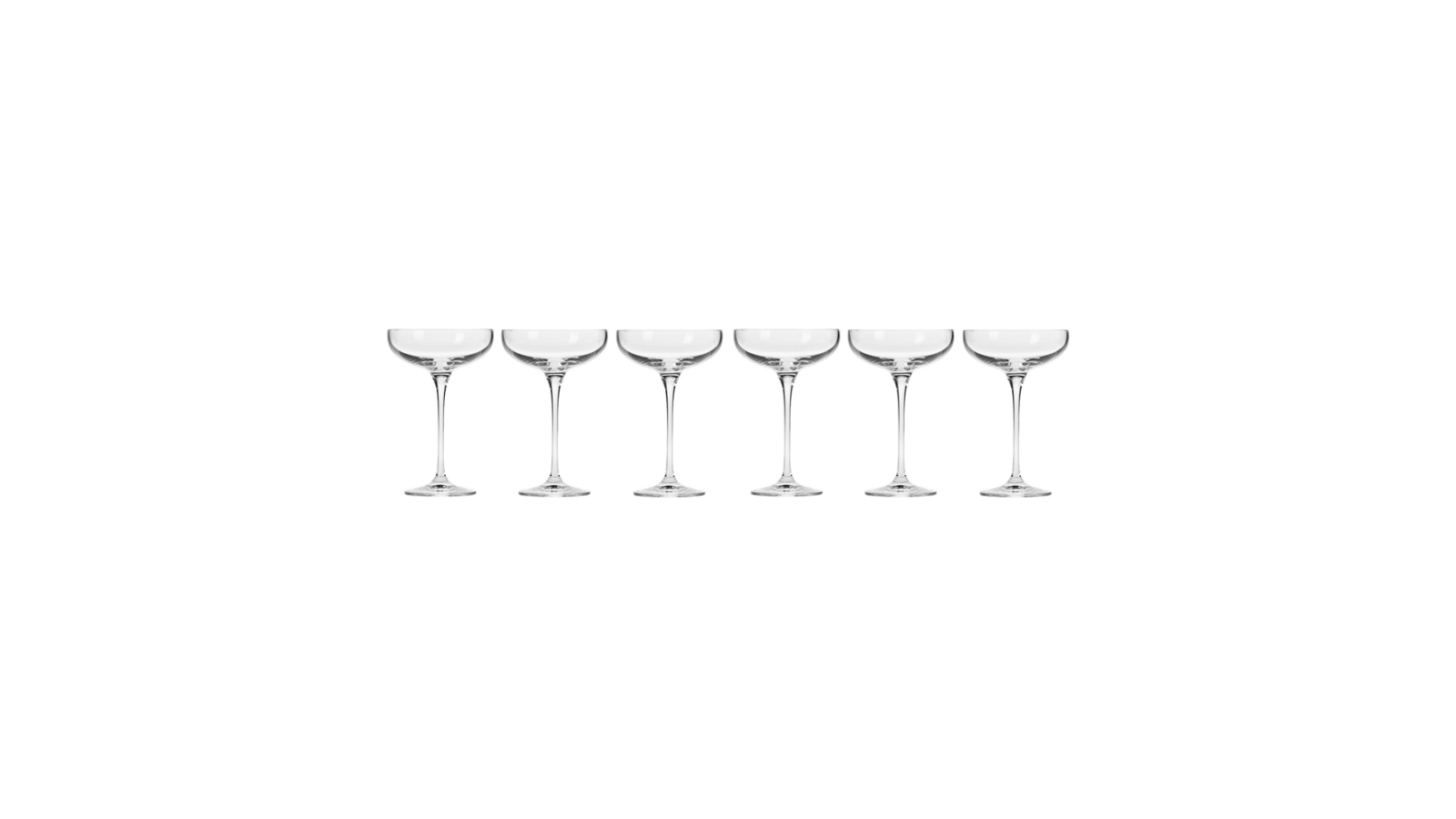 Krosno 6 Piece 240ml Harmony Stemmed Coupe Champagne Glass Set - Clear