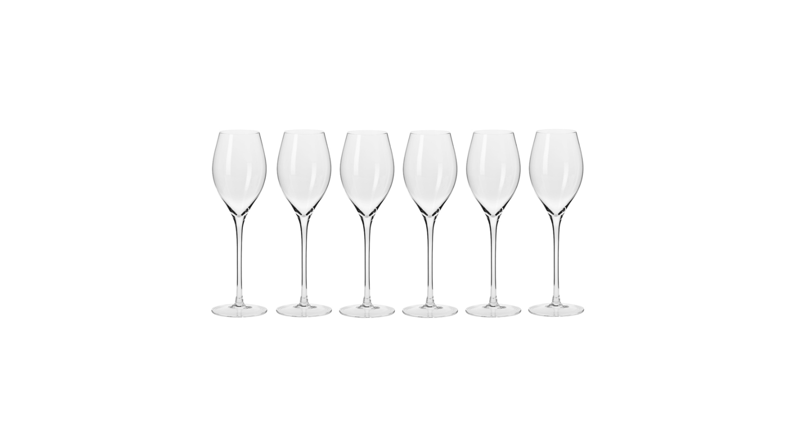 Krosno 6 Piece 300ml Harmony Stemmed Prosecco Wine Glass Set Set - Clear