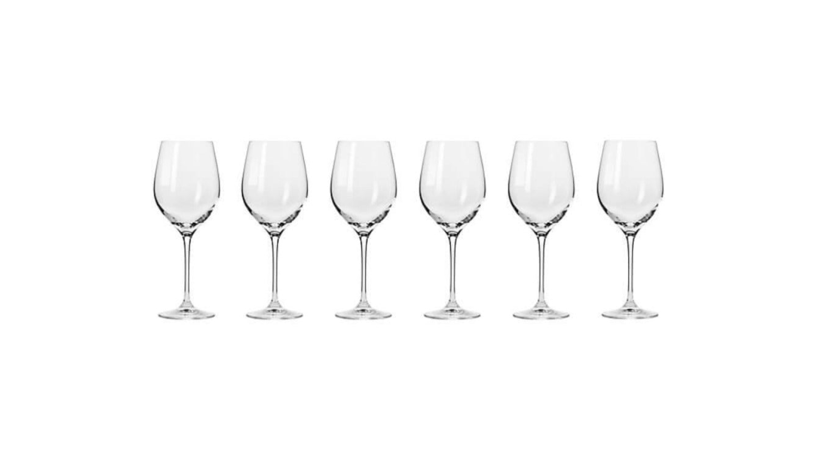 Krosno 6 Piece White Harmony Collection Wine Glass - 370ml