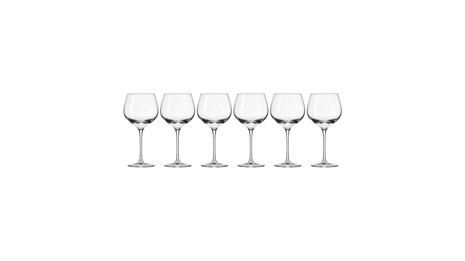 Krosno 6 Piece 630ml Harmony Stemmed Red Wine Glass Goblet Set - Clear