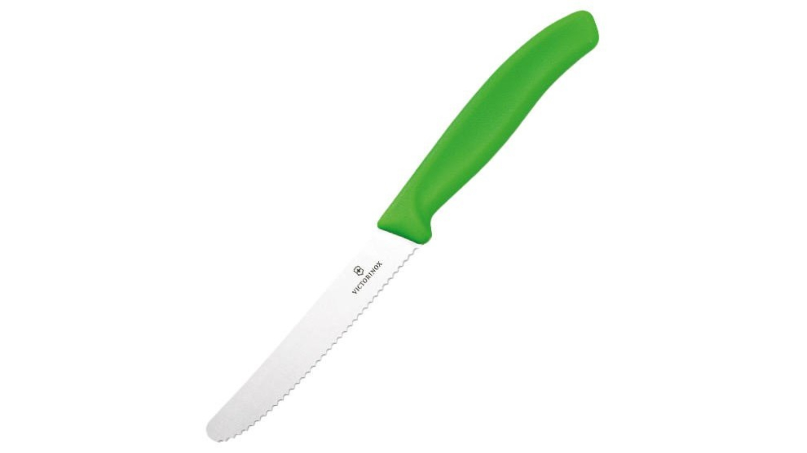 Victorinox Green Stainless Steel Tomato/Sausage Round Tip Wavy Edge Knife