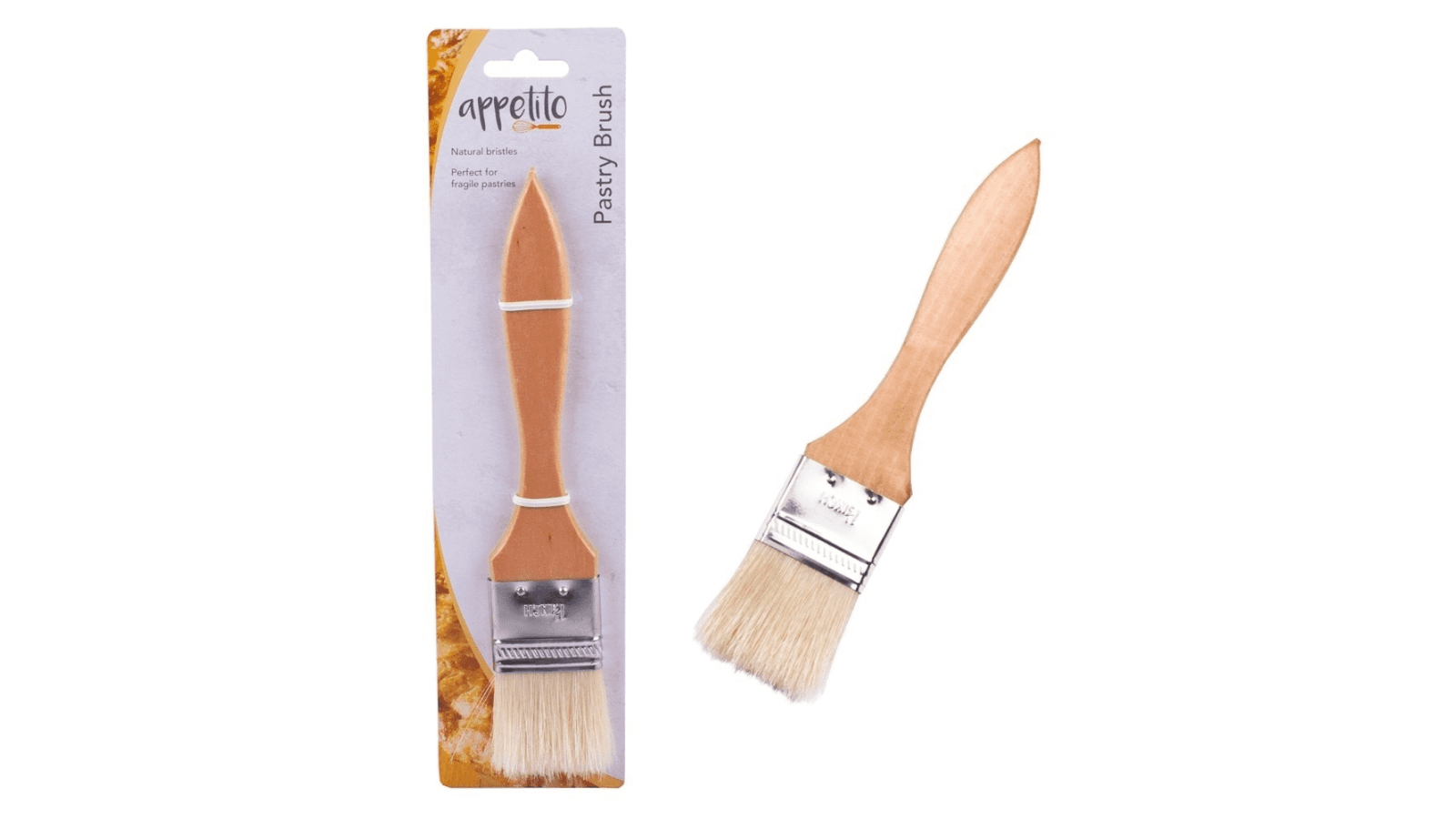 Appetito Pastry Natural Bristles Brush Wooden Handle - 3.8cm