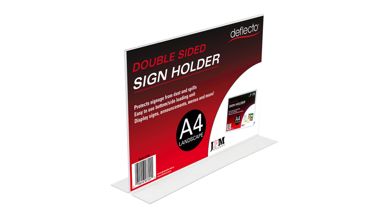 Latest Buys Deflecto Landscape Double Sided Stand Up A4 Sign Holder